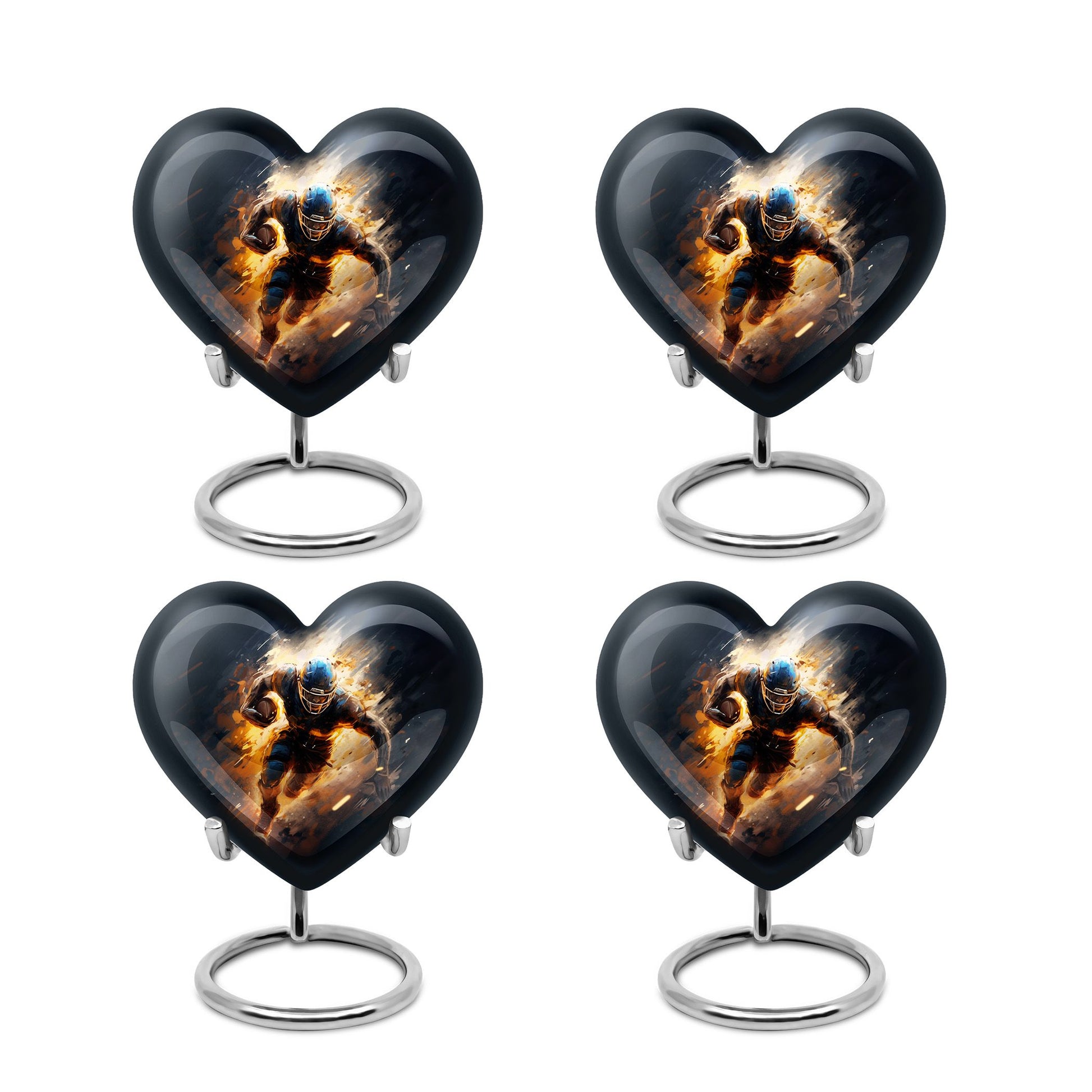 Heart Shape Football Urn Keepsake Urn Pack of 4
