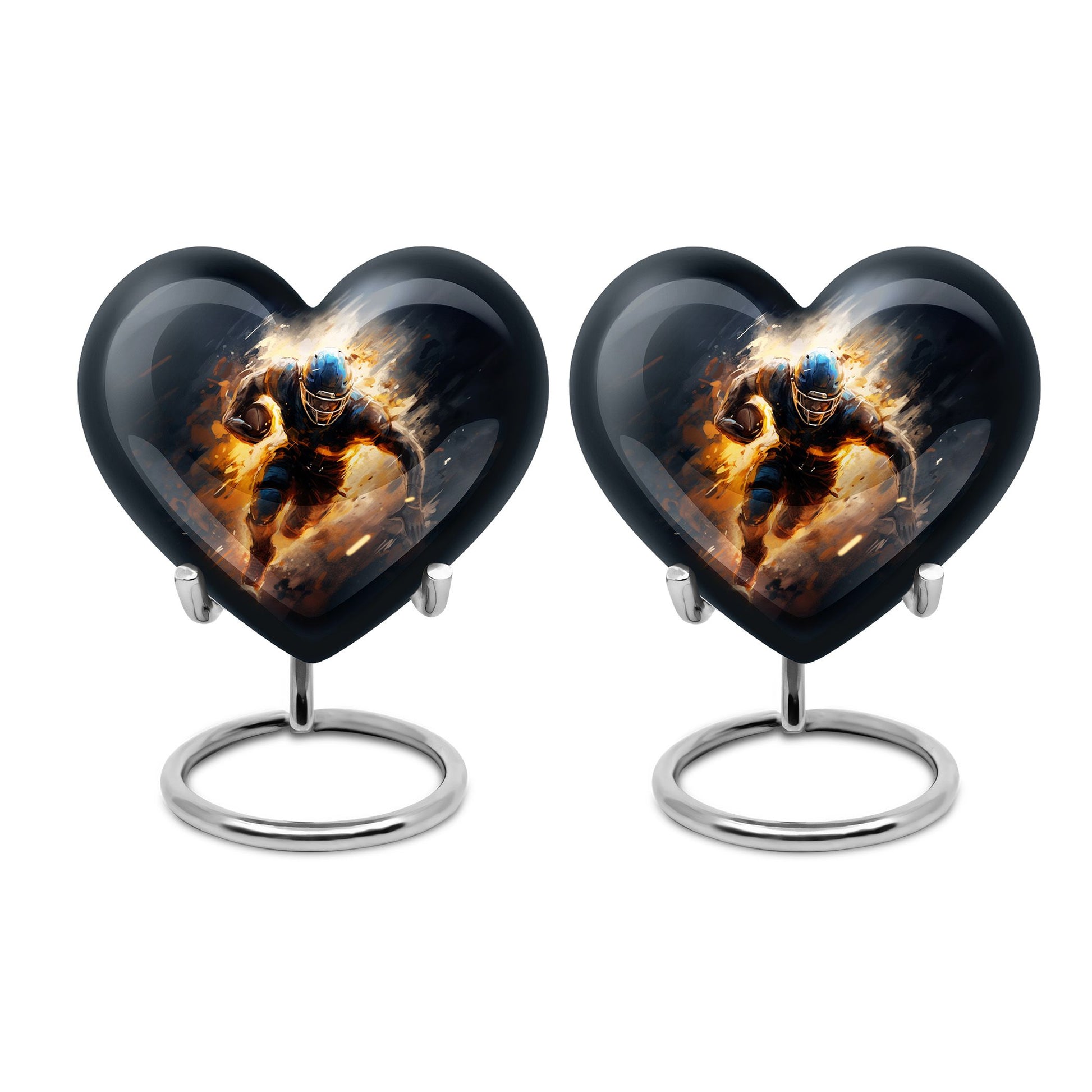 Heart Shape Football Urn Keepsake Urn Pack of 2