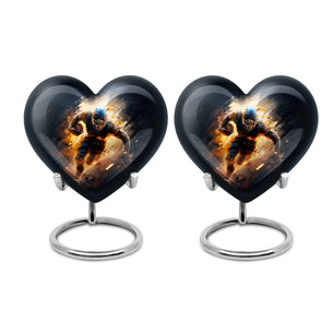 Heart Shape Football Urn Keepsake Urn Pack of 2