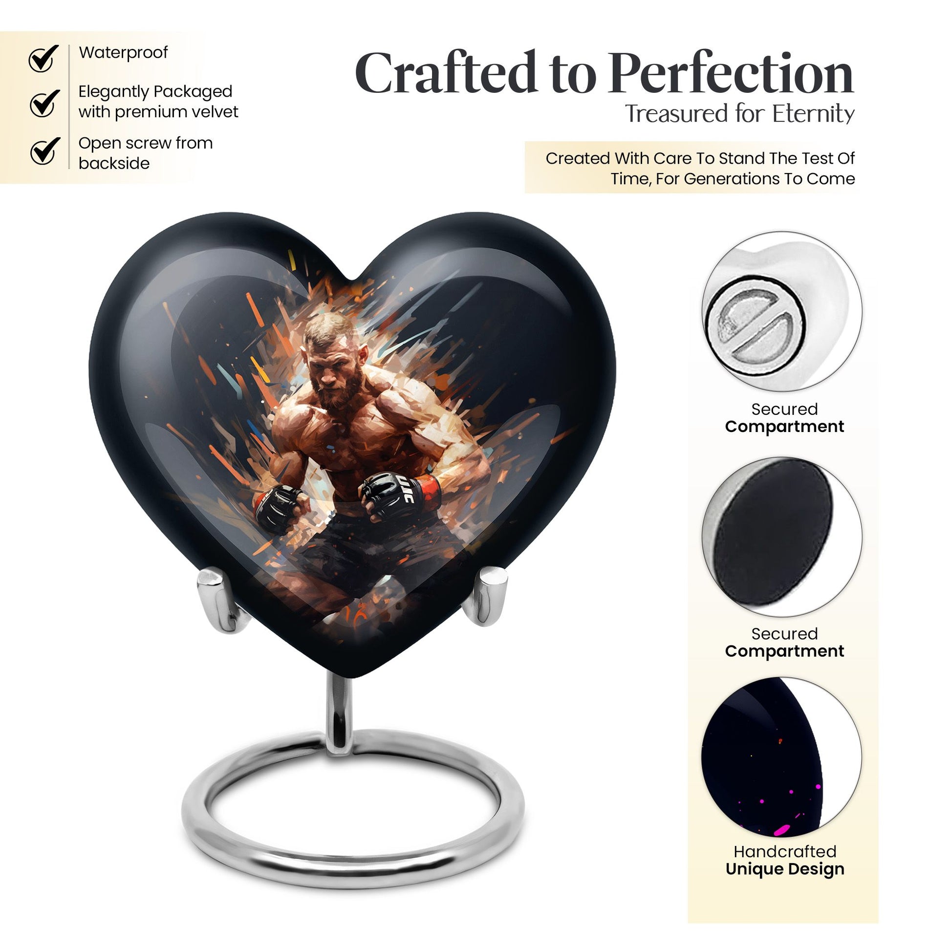 Heart Shape Sport Urn Keepsake 3 Inch