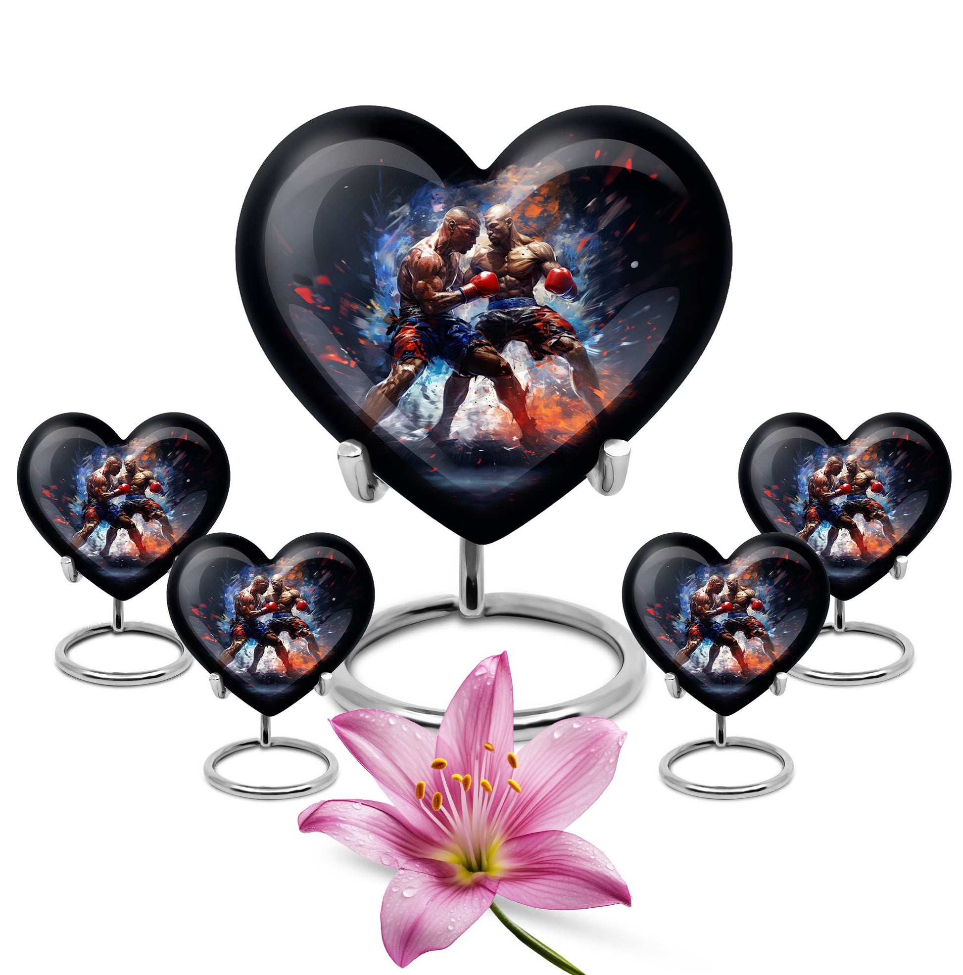 Heart Shape Boxing Urn Large Urn With 4 Keepsake Urn