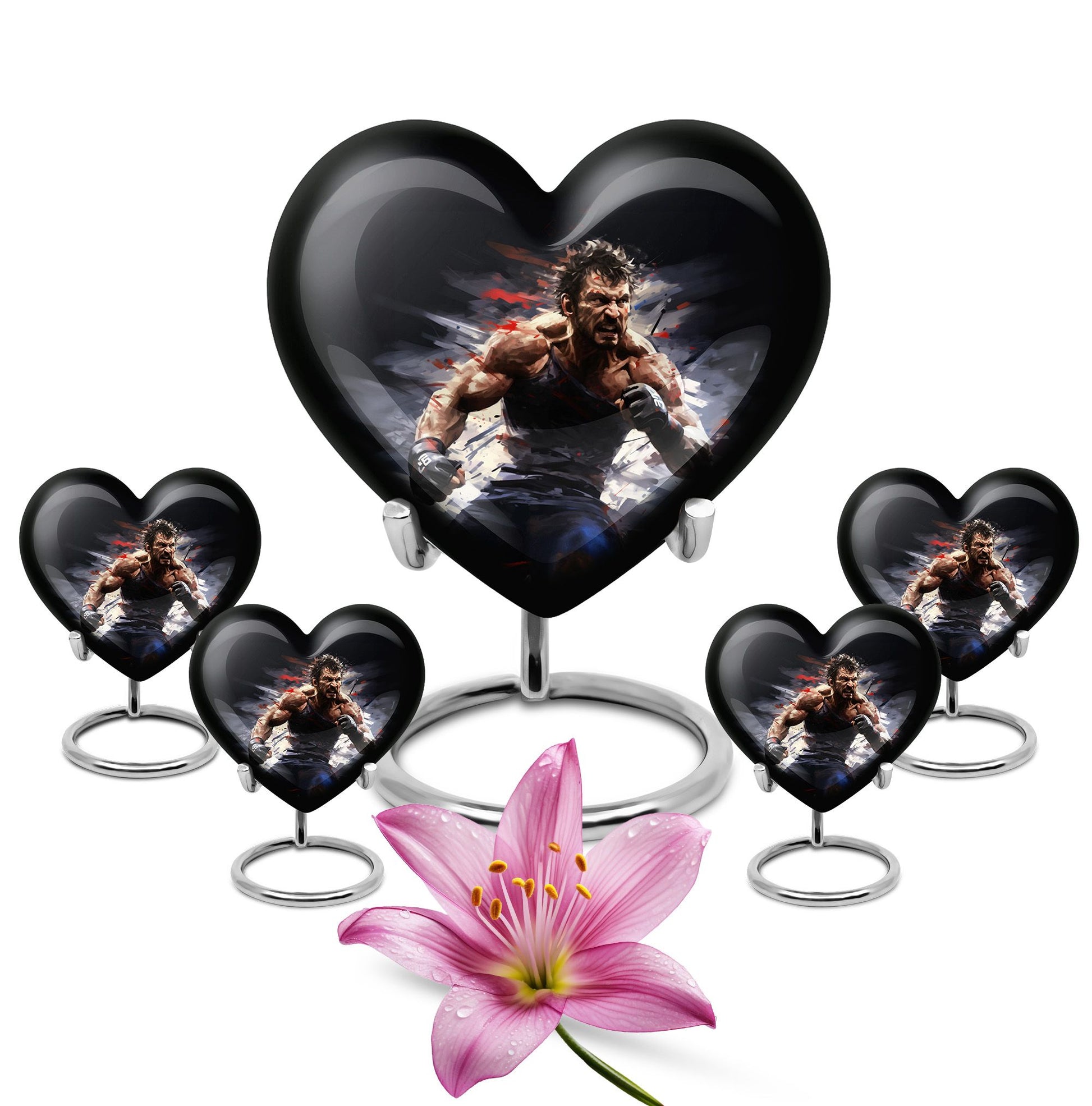 Heart Shape Boxing Urn Large Urn With 4 Keepsake Urn