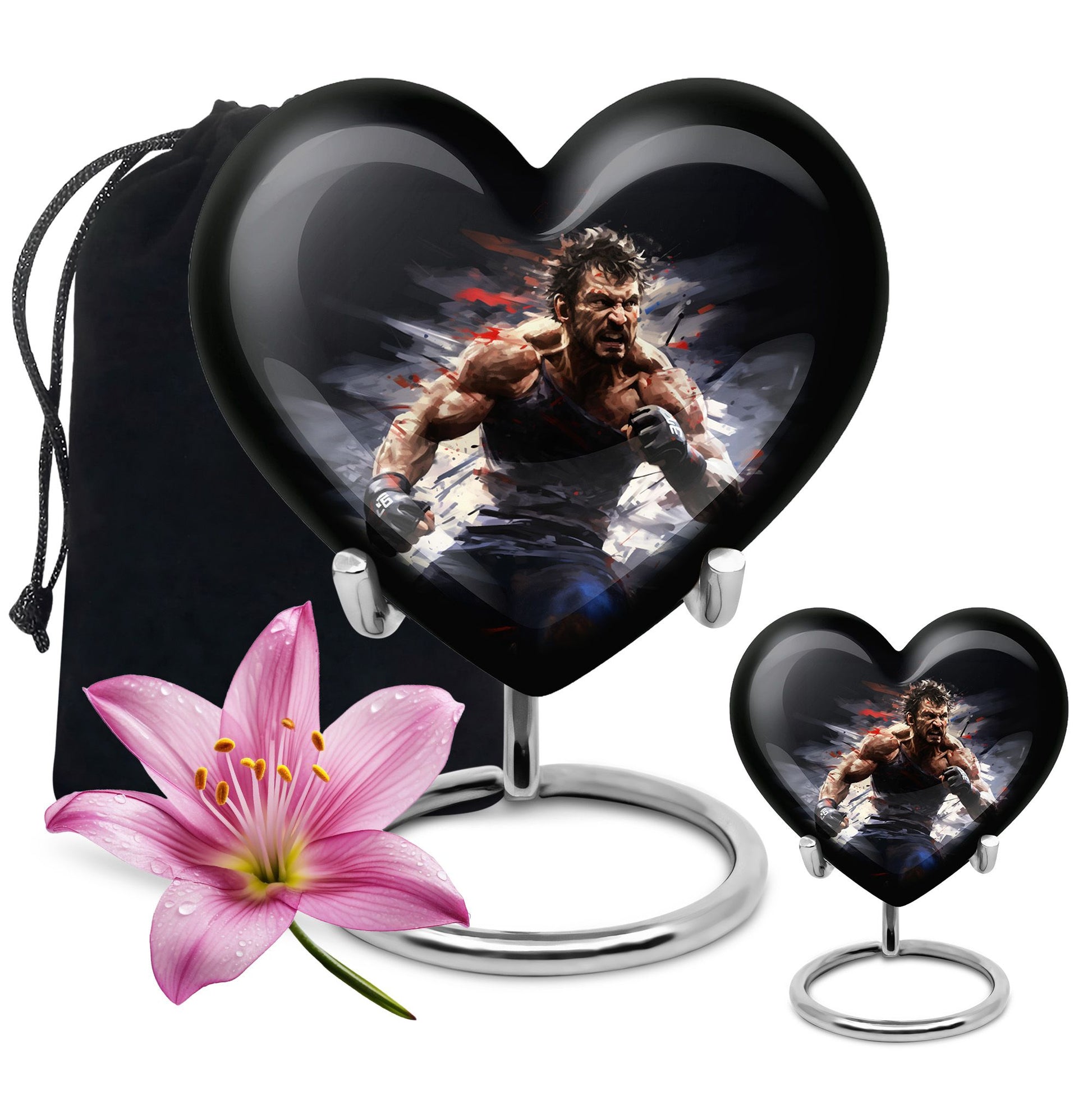 Heart Shape Boxing Urn Large Urn With 1 Keepsake Urn