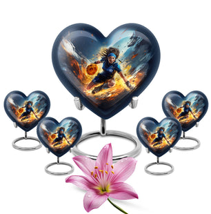 Heart Shape Football Urn Large Urn With 4 Keepsake Urn