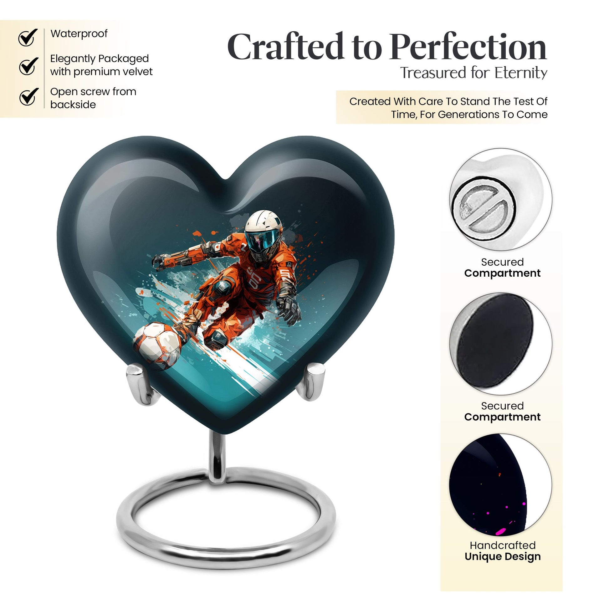 Heart Shape Bike Urn Keepsake 3 Inch
