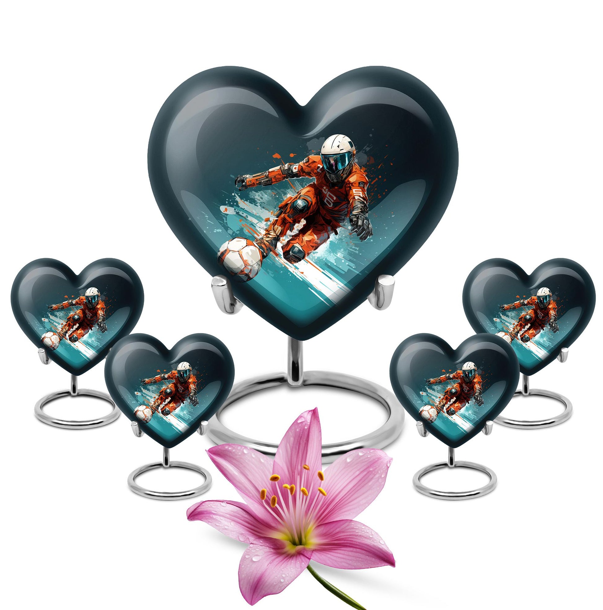 Heart Shape Bike Urn Large Urn With 4 Keepsake Urn