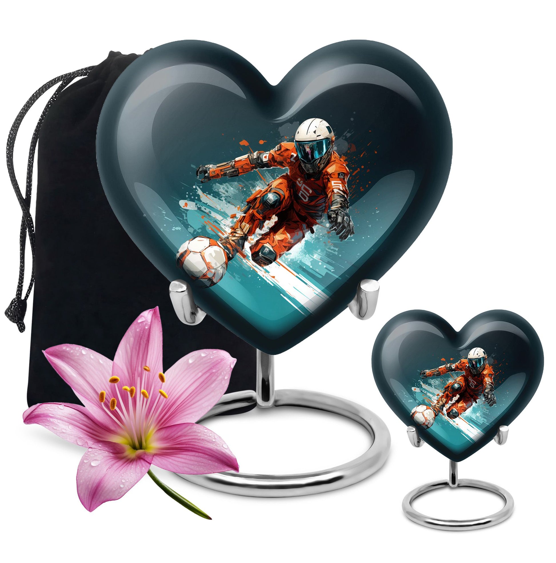 Heart Shape Bike Urn Large Urn With 1 Keepsake Urn