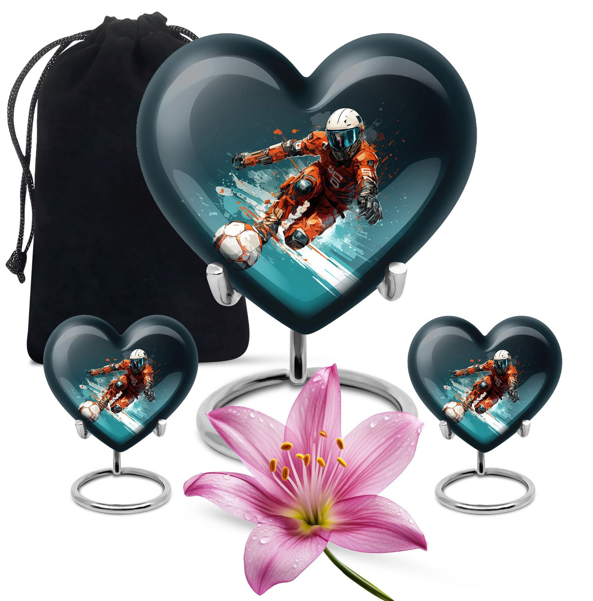 Heart Shape Bike Urn Large Urn With 2 Keepsake Urn