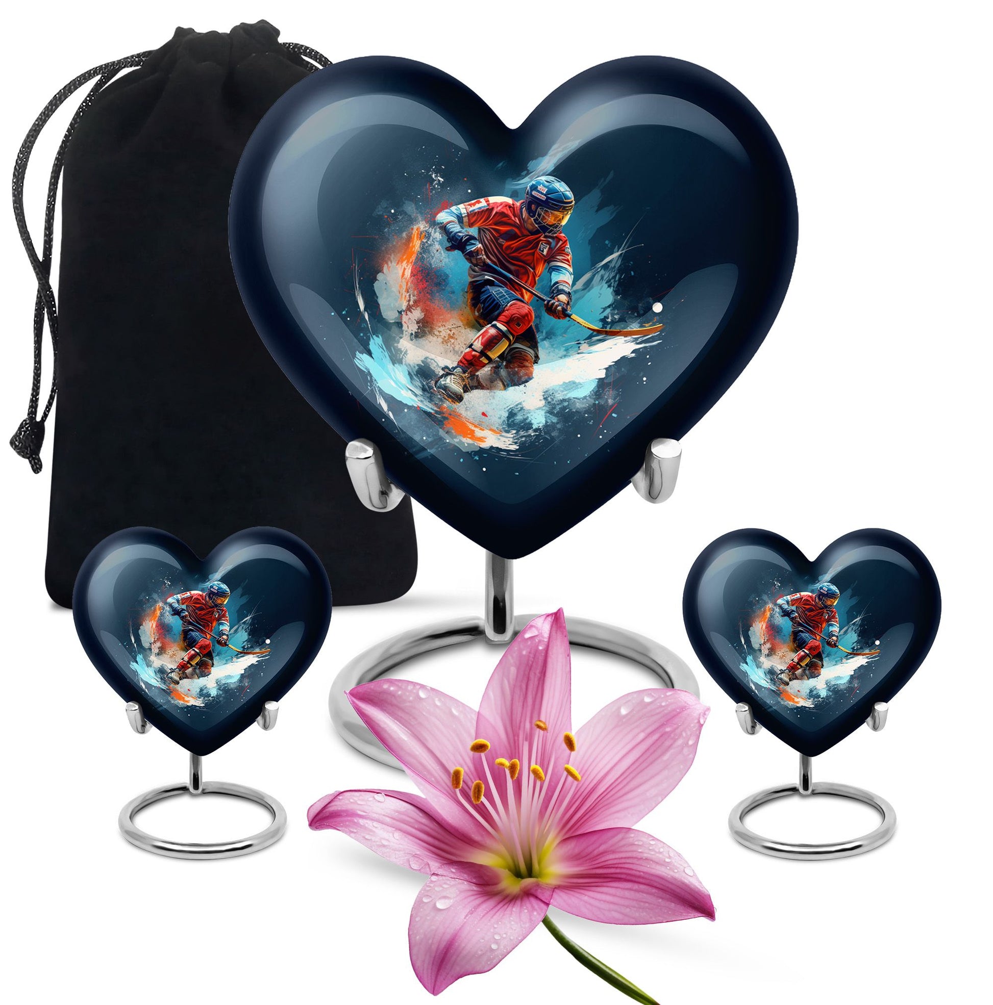 Heart Shape Sport Urn Large Urn With 2 Keepsake Urn