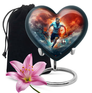 Heart Shape Football Urn Large 10 Inch
