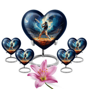 Heart Shaped  Large Urn With 4 Keepsake