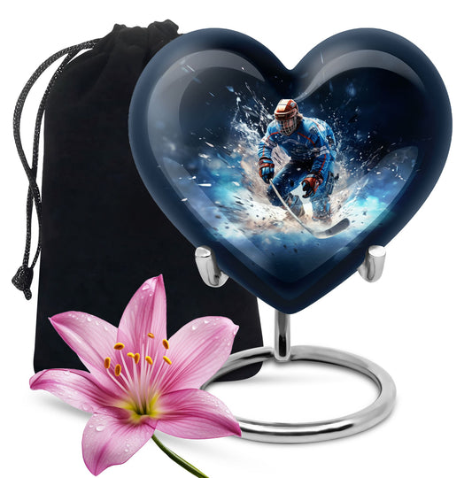 Heart Shaped Hockey Urn Large Urn 10 Inch