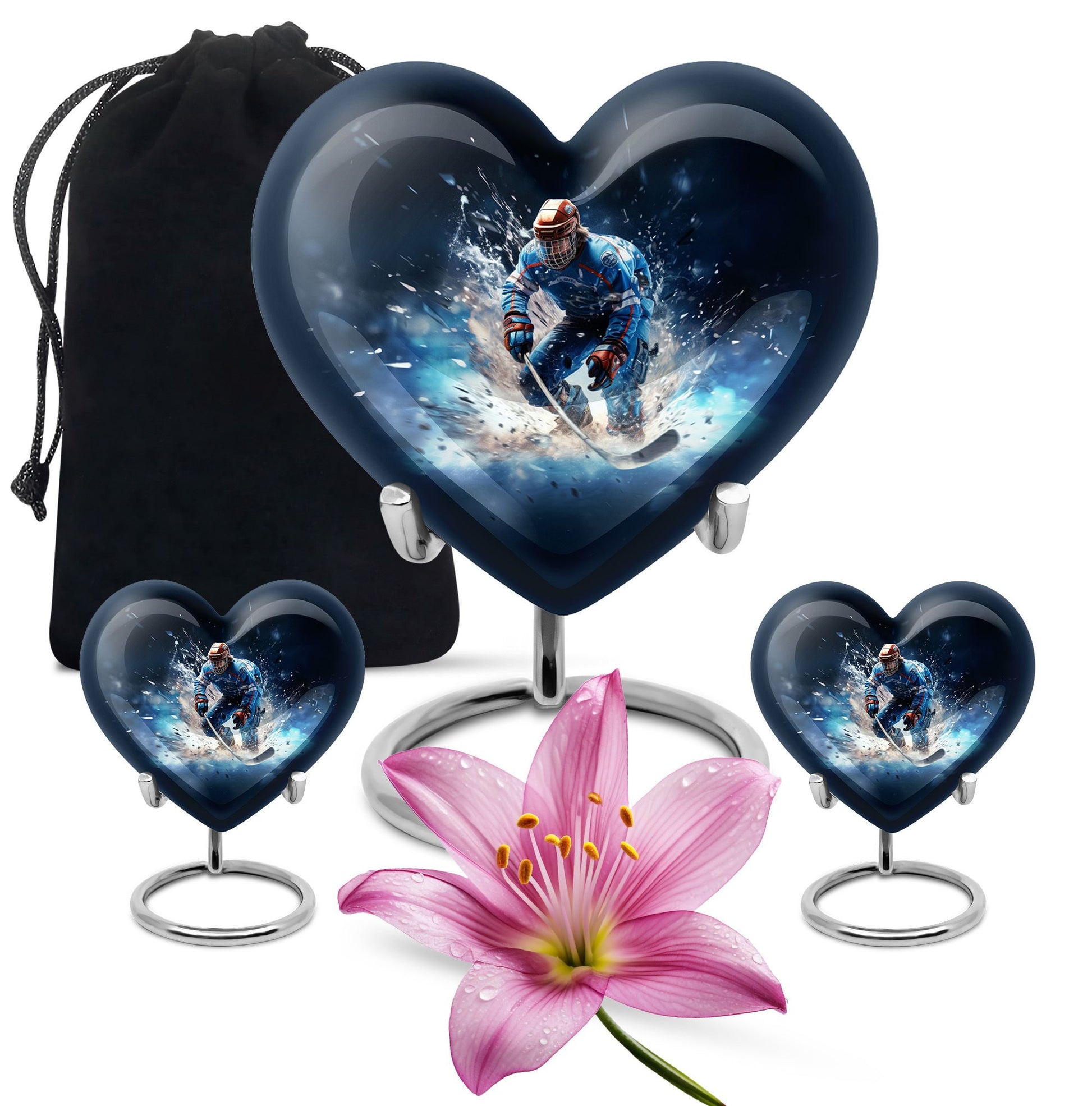 Heart Shaped  Large Urn With 2 Keepsake