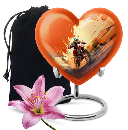 Heart Shape Bike Urn Large 10 Inch