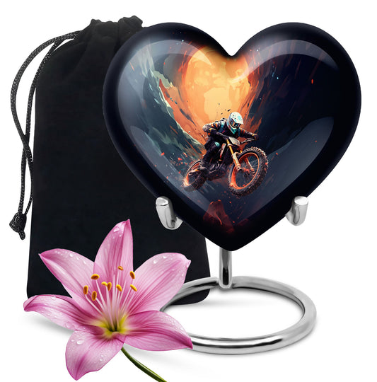 Heart Shape Bike Urn Large 10 Inch