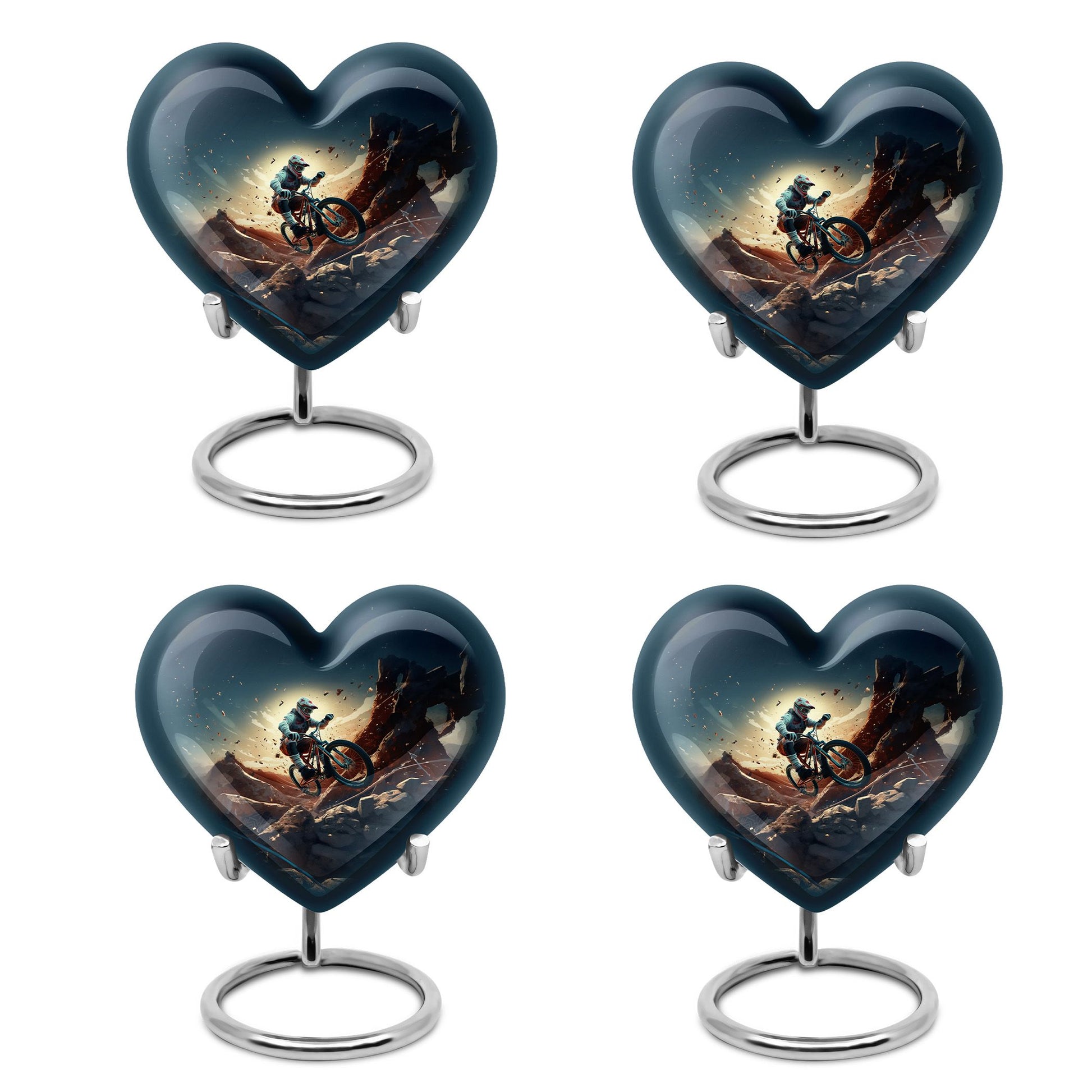 Heart Shape Bike Urn Keepsake Urn Pack of 4
