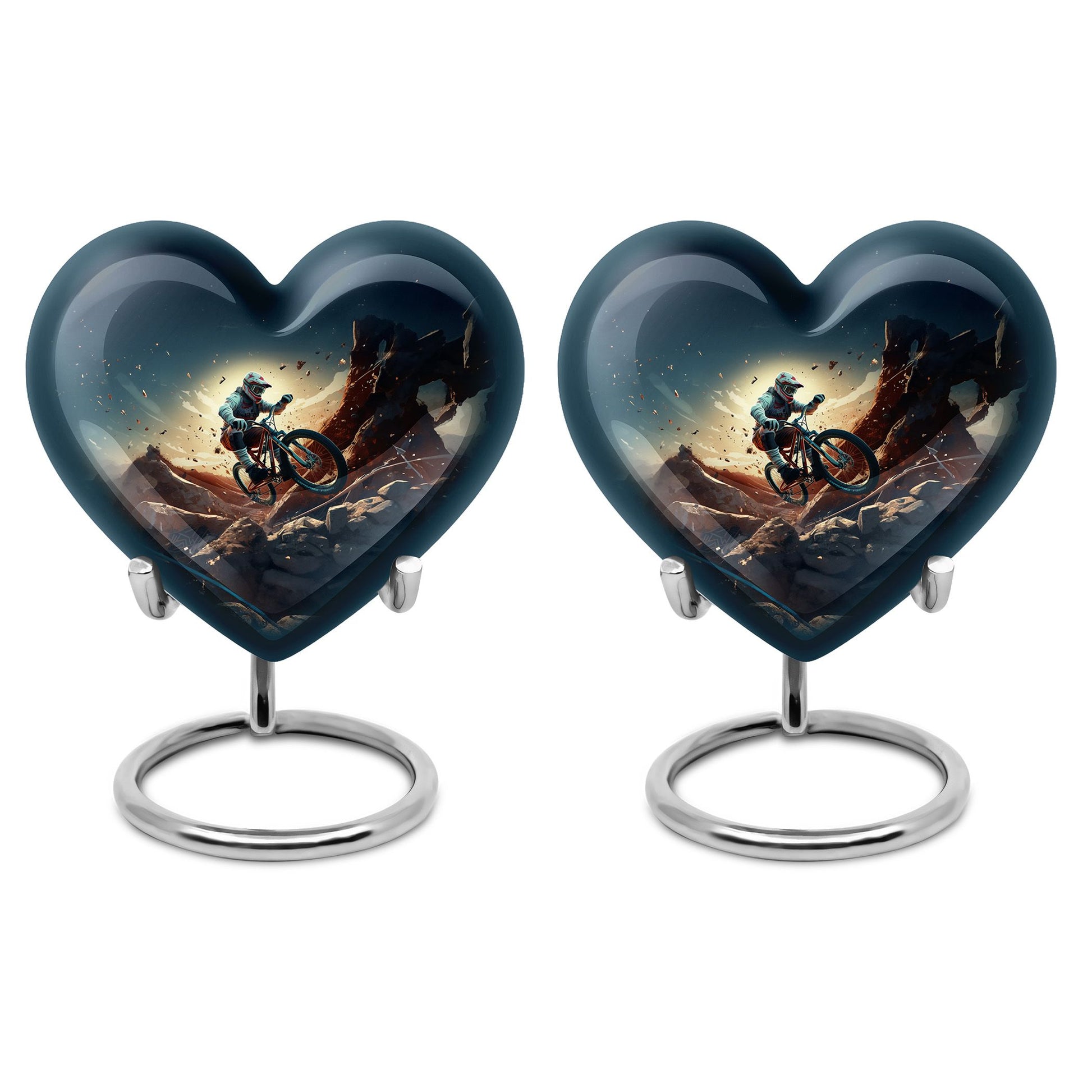 Heart Shape Bike Urn Keepsake Urn Pack of 2