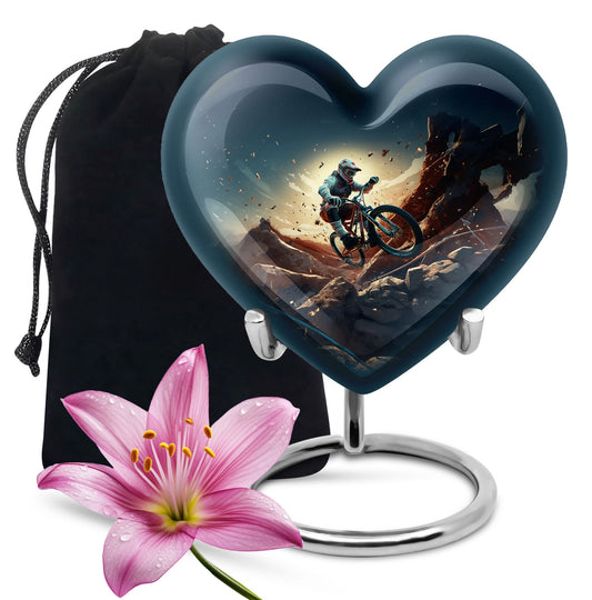 Heart Shape Bike Urn Large 10 Inch