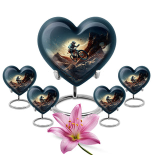 Heart Shape Bike Urn Large Urn With 4 Keepsake Urn
