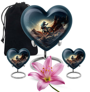 Heart Shape Bike Urn Large Urn With 2 Keepsake Urn