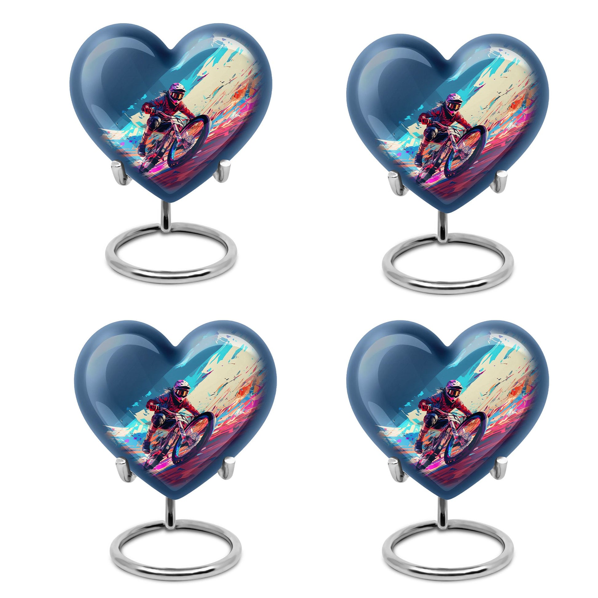 Heart Shape Bike Urn Keepsake Urn Pack of 4