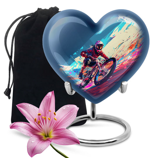 Heart Shape Bike Urn Large 10 Inch