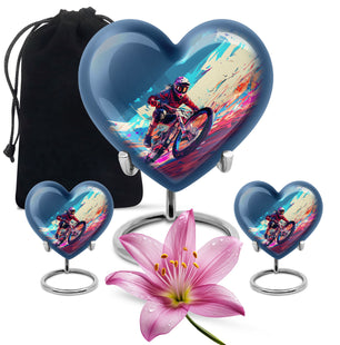 Heart Shape Bike Urn Large Urn With 2 Keepsake Urn