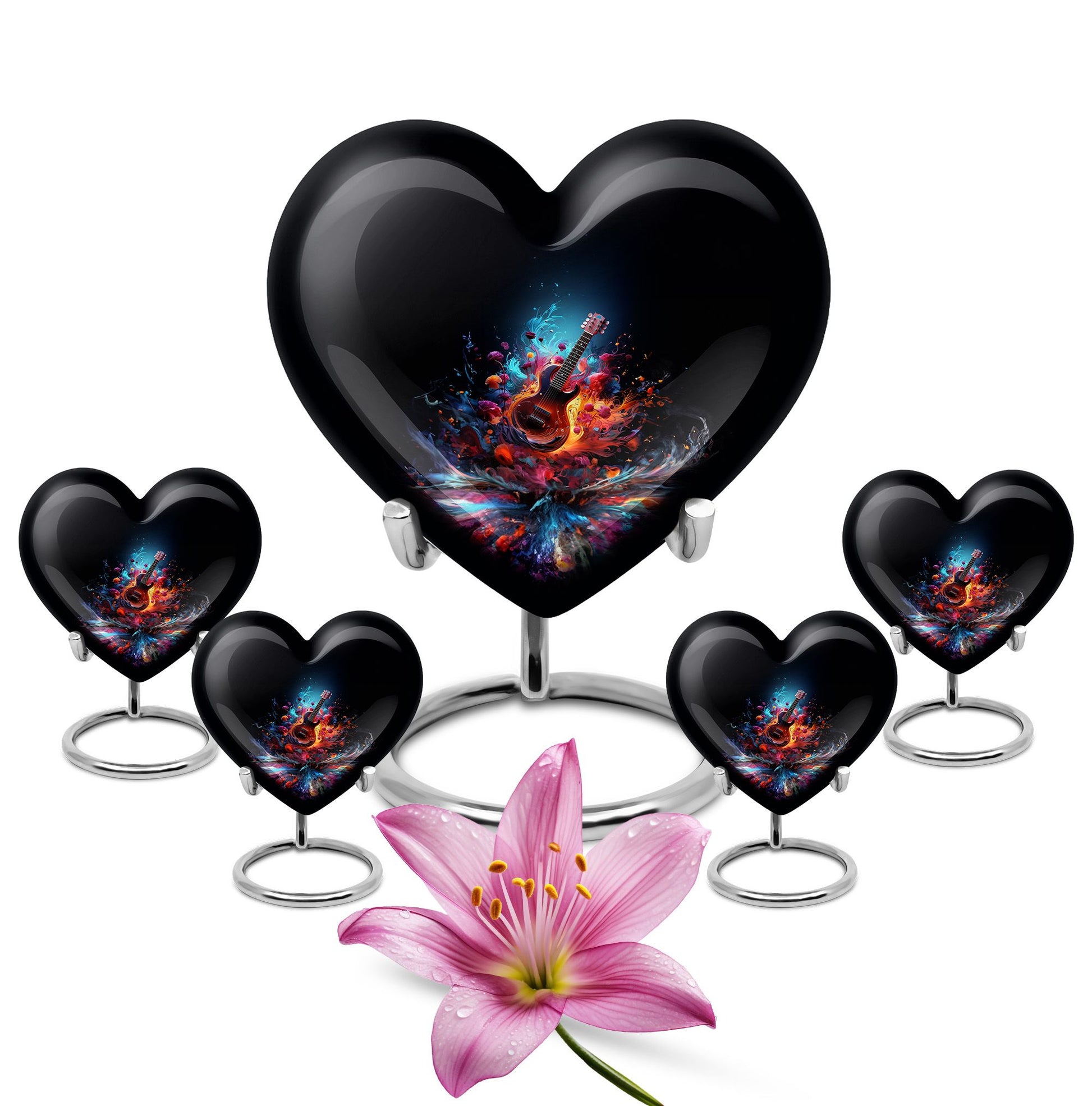 Heart Shape Music Urn Large Urn With 4 Keepsake Urn