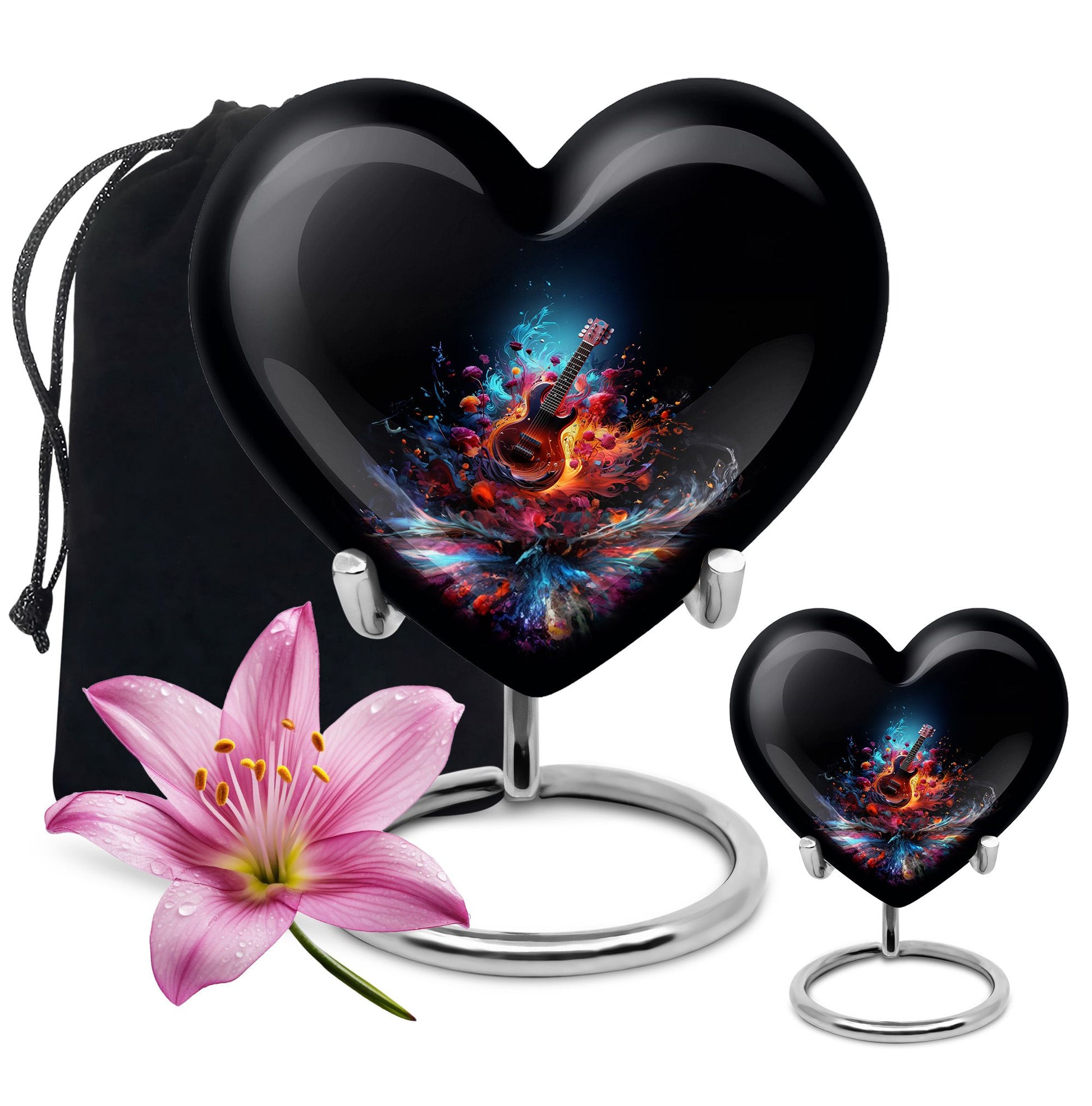 Heart Shape Music Urn Large Urn With 1 Keepsake Urn