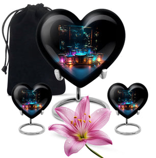 Heart Shaped  Large Urn With 2 Keepsake