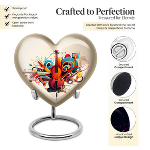 Heart Shape Music Urn Keepsake 3 Inch