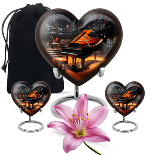 Heart Shape Music Urn Large Urn With 2 Keepsake Urn