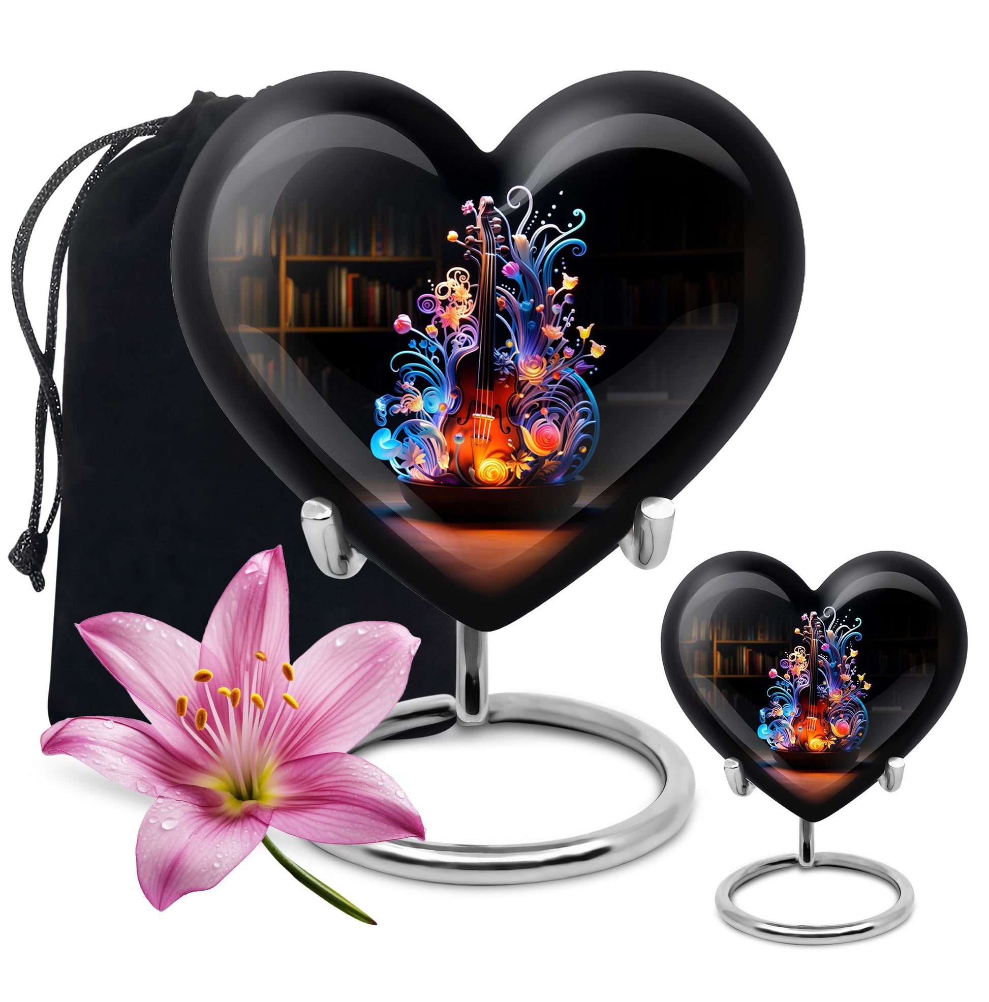 Heart Shape Music Urn Large Urn With 1 Keepsake Urn