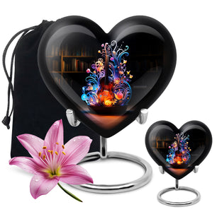 Heart Shape Music Urn Large Urn With 1 Keepsake Urn