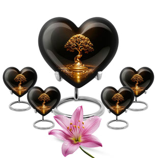 Heart Shaped  Large Urn With 4 Keepsake