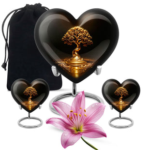 Heart Shaped  Large Urn With 2 Keepsake