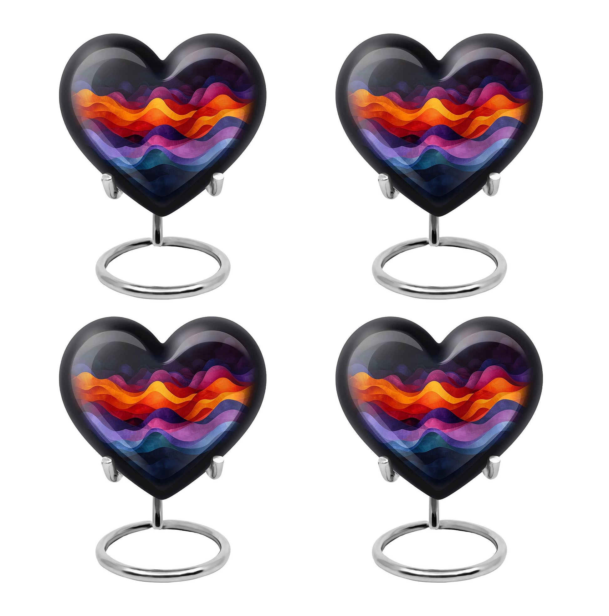 Heart Shape Abstract Urn Keepsake Urn Pack of 4