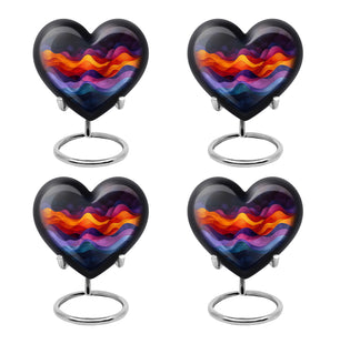 Heart Shape Abstract Urn Keepsake Urn Pack of 4