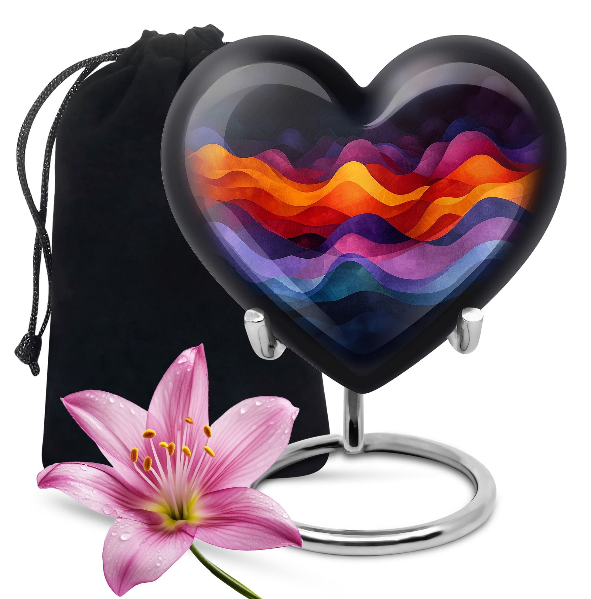 Heart Shape Abstract Urn Large 10 Inch