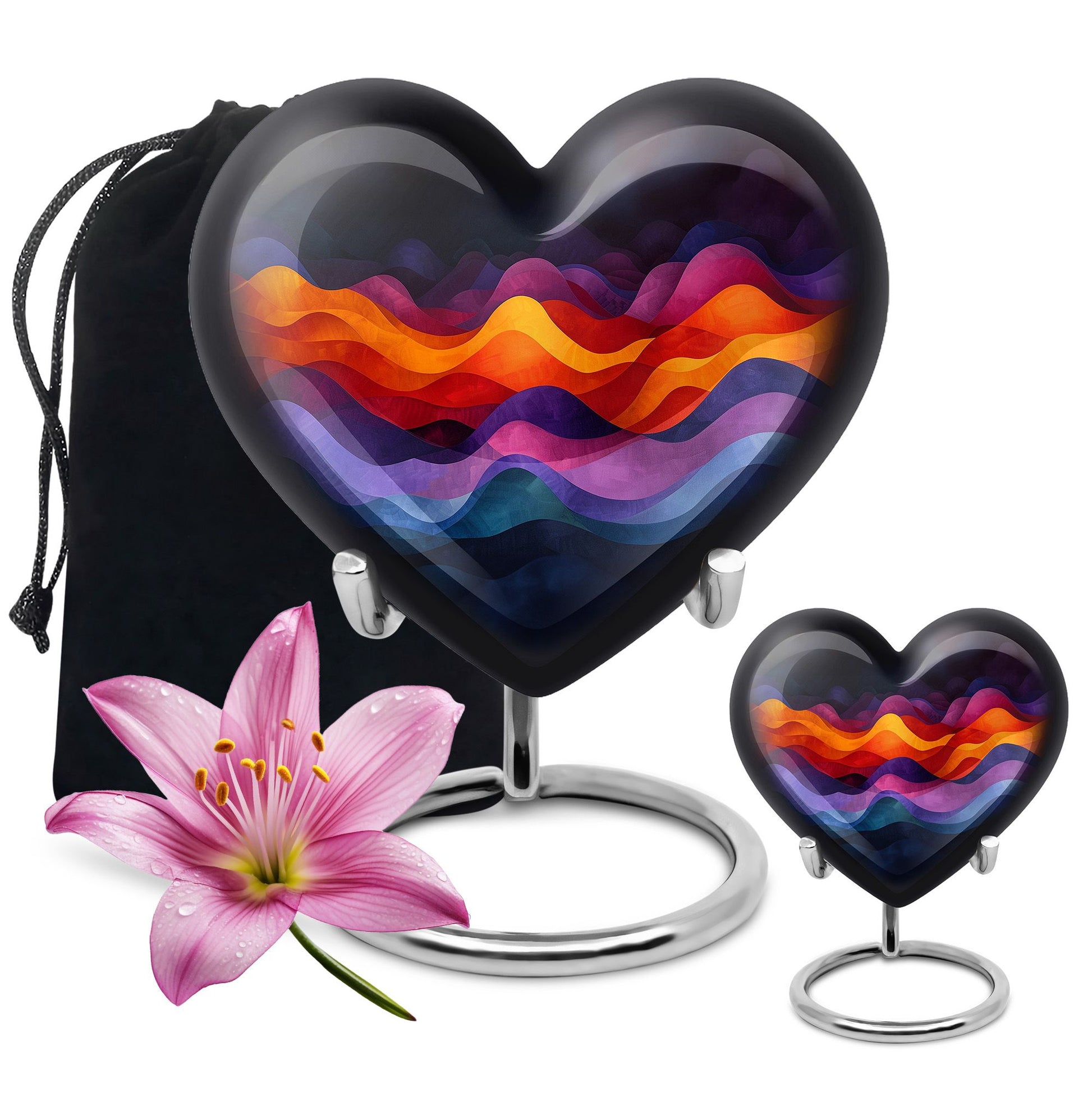 Heart Shape Abstract Urn Large Urn With 1 Keepsake Urn
