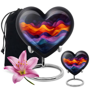 Heart Shape Abstract Urn Large Urn With 1 Keepsake Urn