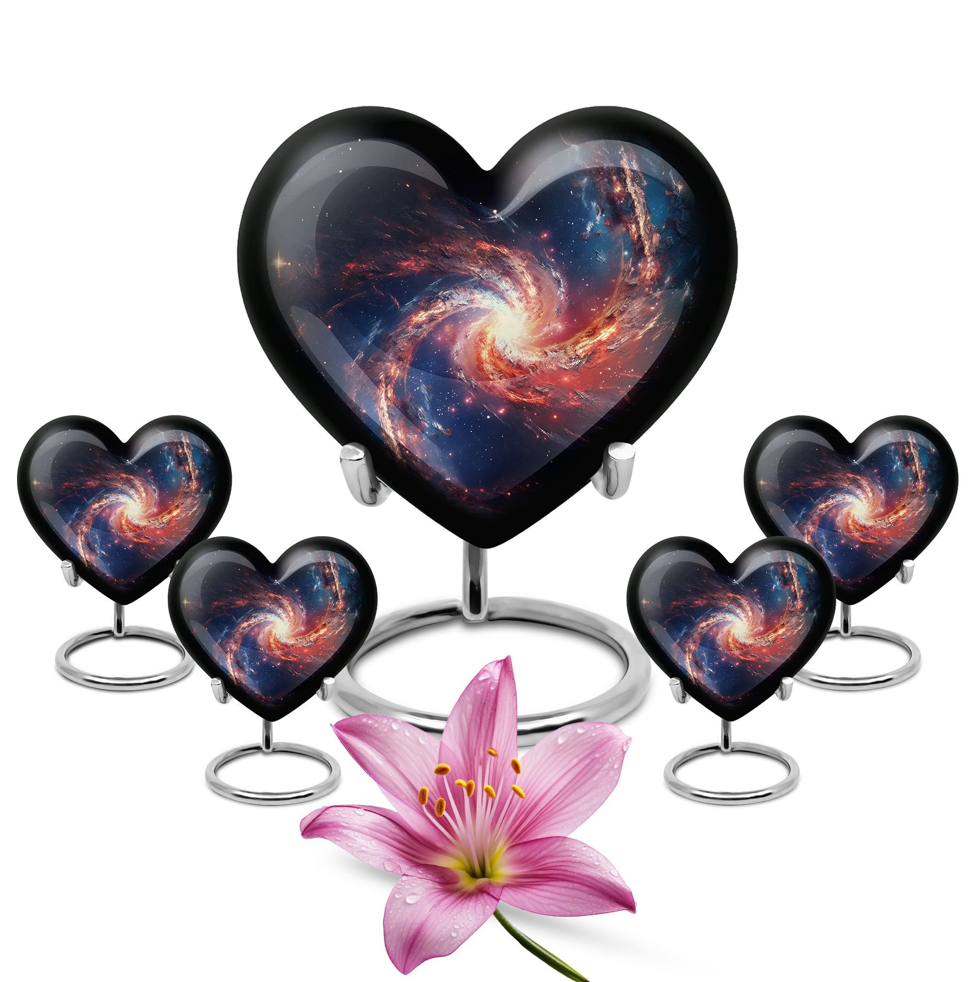 Heart Shape Abstract Urn Large Urn With 4 Keepsake Urn