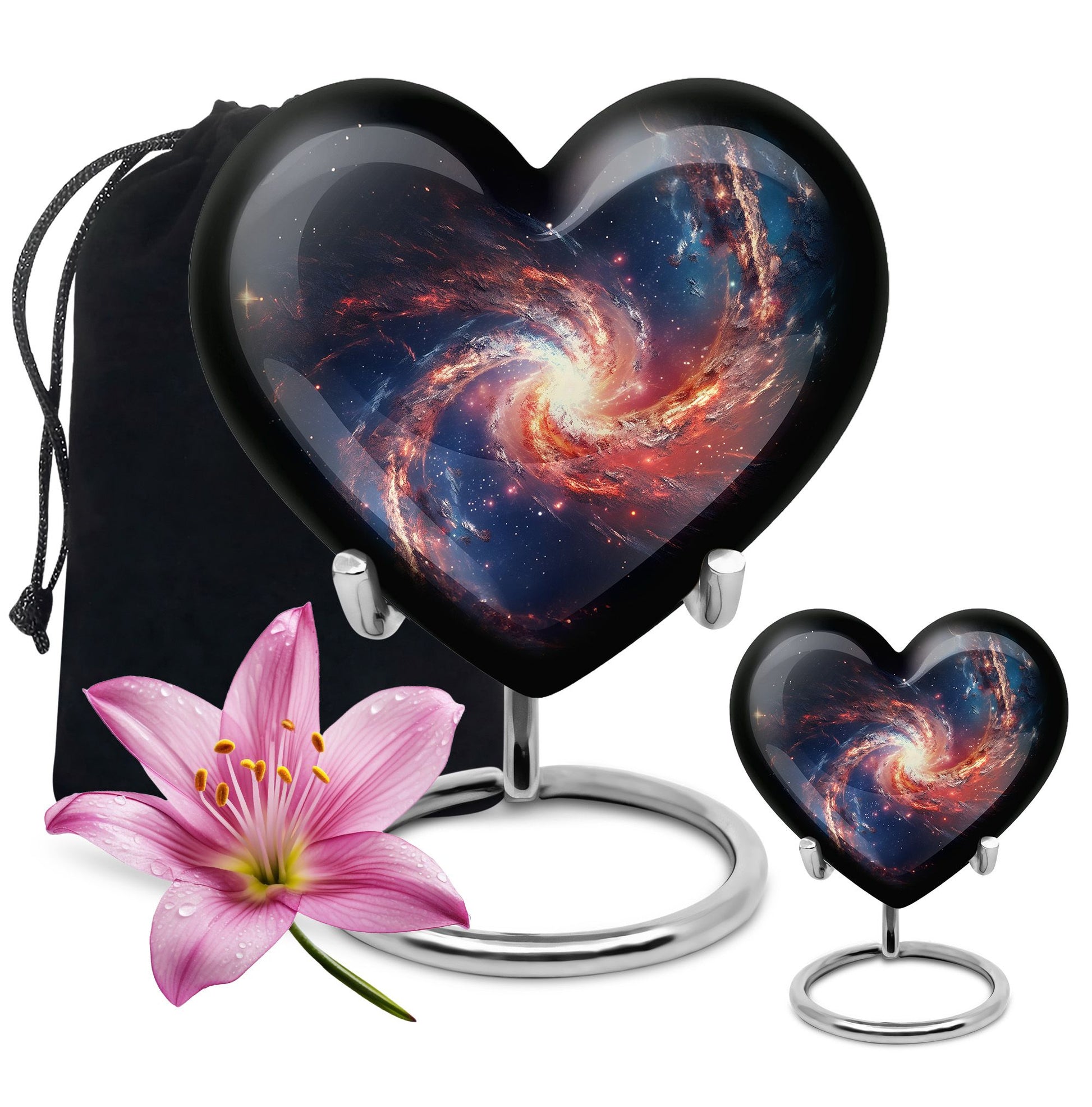 Heart Shape Abstract Urn Large Urn With 1 Keepsake Urn