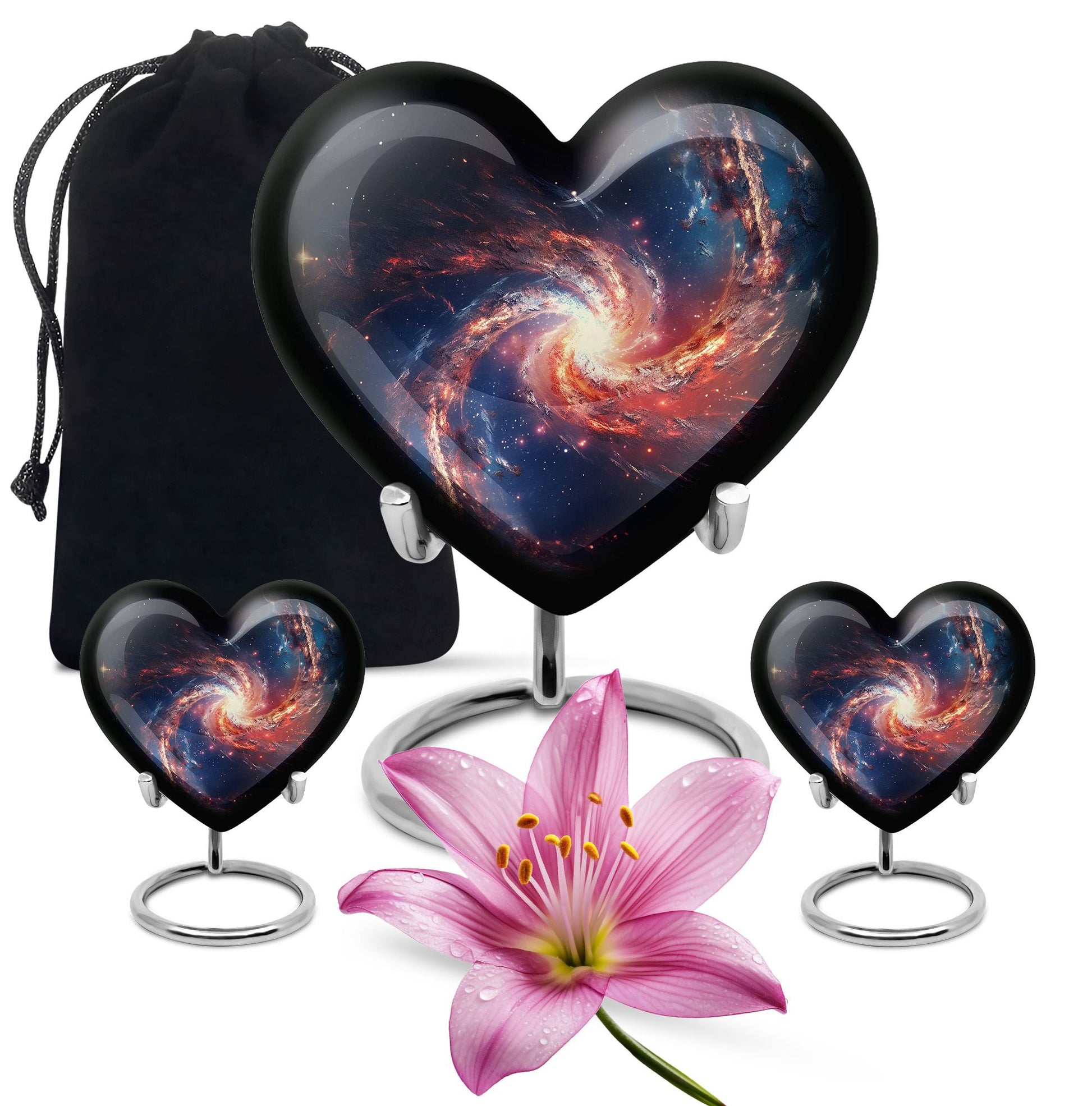 Heart Shape Abstract Urn Large Urn With 2 Keepsake Urn