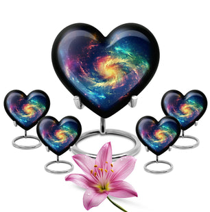 The Cosmic Dance - Galaxy Urn Large Teardrop, Heart Urn For Ashes