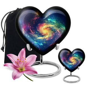 The Cosmic Dance - Galaxy Urn Large Teardrop, Heart Urn For Ashes