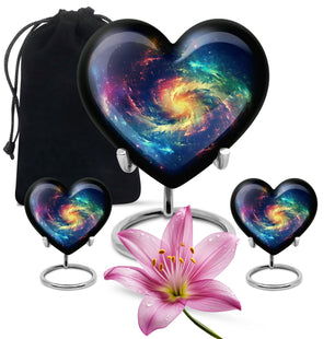 The Cosmic Dance - Galaxy Urn Large Teardrop, Heart Urn For Ashes