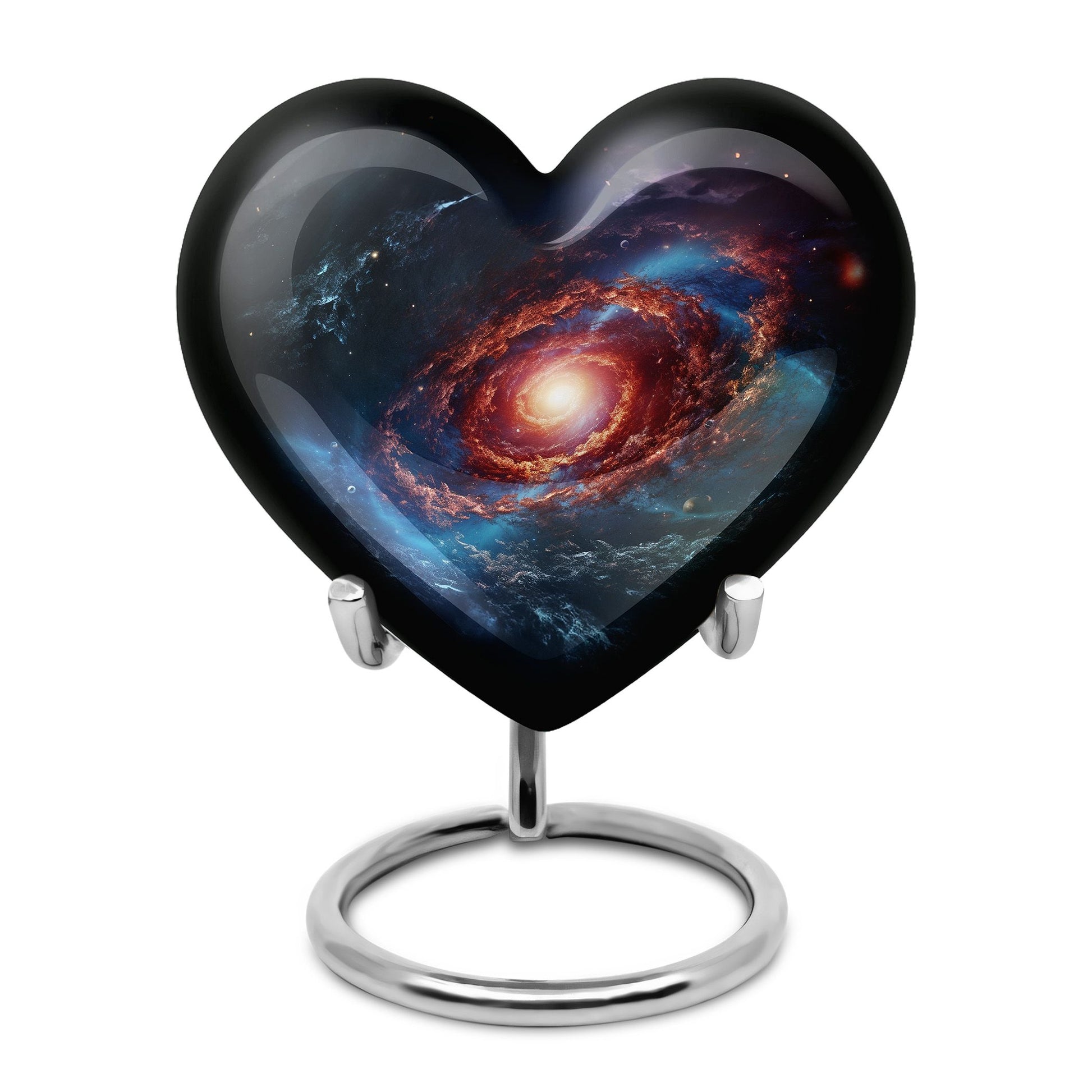 Stars In The Galactic Nexus - Galaxy Urn Teardrop, Heart Cremation Urn