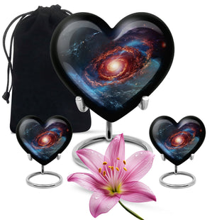 Stars In The Galactic Nexus - Galaxy Urn Teardrop, Heart Cremation Urn