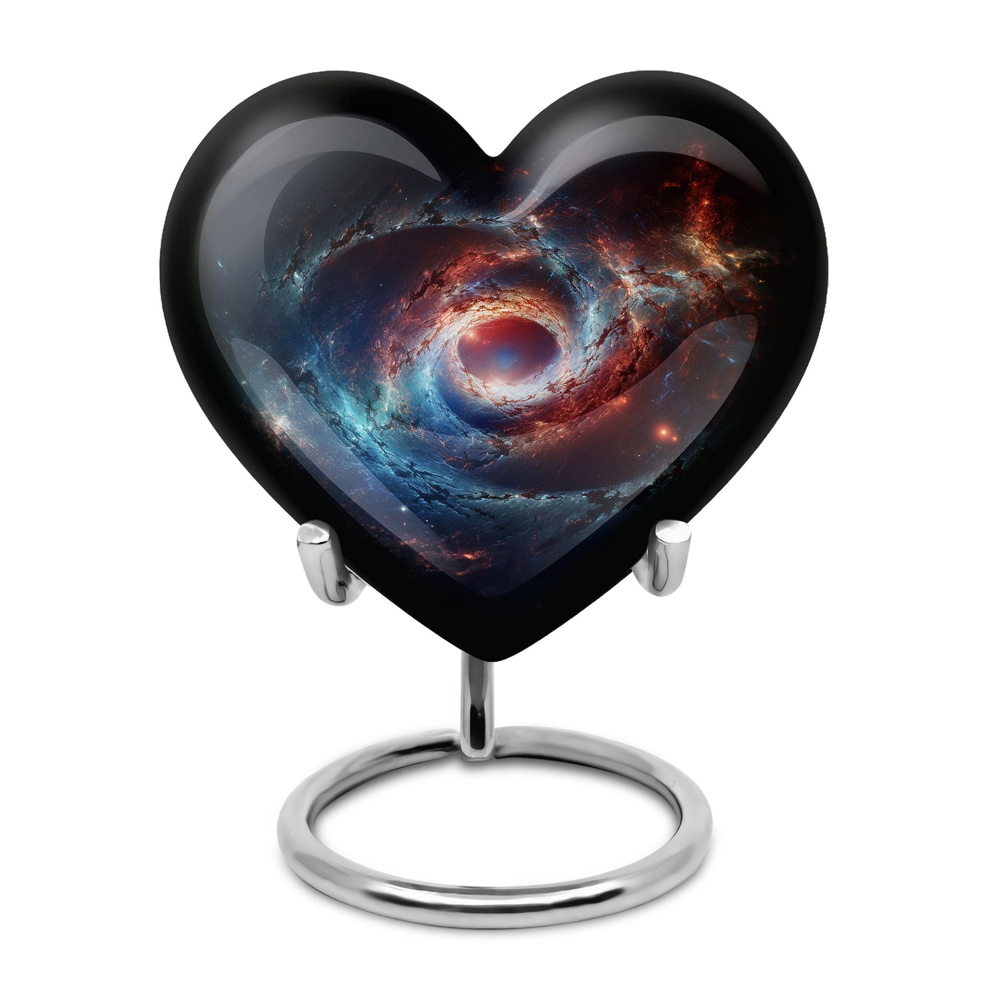 The Cosmic Dance Of Galaxies - Galaxy Urn Teardrop, Heart Shape Urn
